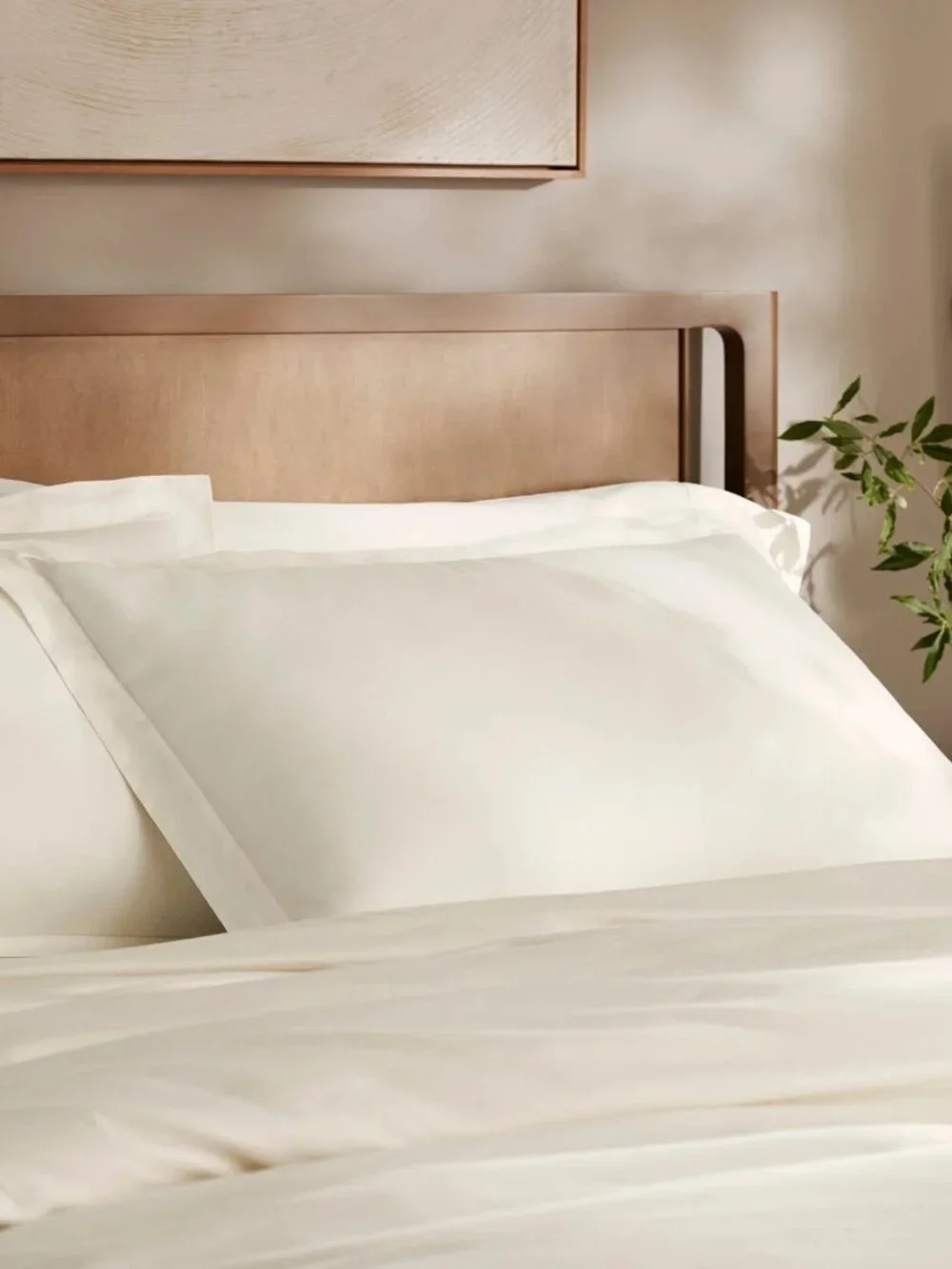 Boll & Branch Signature Hemmed Organic Cotton CREAM KING Duvet Cover Set. 2 Sham